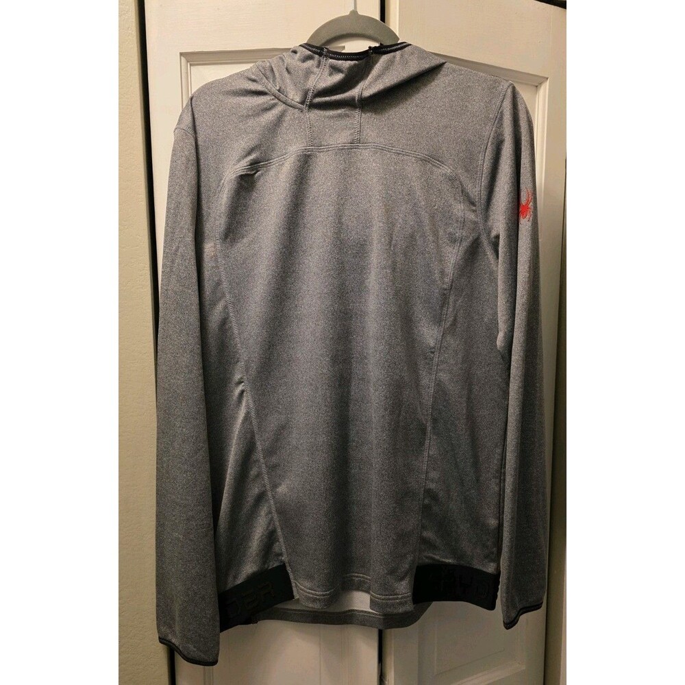 Spyder Athletic Training Hoodie Gym Pullover Light Textured Grey Black Accents
